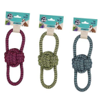 Dog Tug Toy with Double Loop - 24 x 9cm, assorted